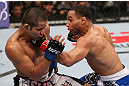 MINNEAPOLIS, MN - OCTOBER 05:  (R-L) John Dodson punches Jussier Formiga during their flyweight fight at the UFC on FX event at Target Center on October 5, 2012 in Minneapolis, Minnesota.  (Photo by Josh Hedges/Zuffa LLC/Zuffa LLC via Getty Images)