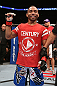 MINNEAPOLIS, MN - OCTOBER 05:  John Dodson reacts after knocking out Jussier Formiga during their flyweight fight at the UFC on FX event at Target Center on October 5, 2012 in Minneapolis, Minnesota.  (Photo by Josh Hedges/Zuffa LLC/Zuffa LLC via Getty Images)