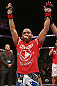 MINNEAPOLIS, MN - OCTOBER 05:  John Dodson reacts after knocking out Jussier Formiga during their flyweight fight at the UFC on FX event at Target Center on October 5, 2012 in Minneapolis, Minnesota.  (Photo by Josh Hedges/Zuffa LLC/Zuffa LLC via Getty Images)