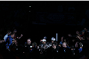 MINNEAPOLIS, MN - OCTOBER 05:  Jay Hieron enters the arena before his welterweight fight against Jake Ellenberger at the UFC on FX event at Target Center on October 5, 2012 in Minneapolis, Minnesota.  (Photo by Josh Hedges/Zuffa LLC/Zuffa LLC via Getty Images)
