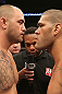 MINNEAPOLIS, MN - OCTOBER 05: Travis Browne (L) and Antonio Silva (R) receive final instructions from referee Herb Dean before their fight at the UFC on FX on October 5, 2012 in Minneapolis, Minnesota.  (Photo by Josh Hedges/Zuffa LLC/Zuffa LLC via Getty Images)