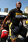 RIO DE JANEIRO, BRAZIL - OCTOBER 10:  Anderson Silva walks onto the mat before an open training session ahead of UFC 153 at Arcos da Lapa: Praca Cardeal Camara on October 10, 2012 in Rio de Janeiro, Brazil.  (Photo by Josh Hedges/Zuffa LLC/Zuffa LLC via Getty Images)