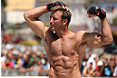 RIO DE JANEIRO, BRAZIL - OCTOBER 10:  Stephan Bonnar works out for fans and media during an open training session ahead of UFC 153 at Arcos da Lapa: Praca Cardeal Camara on October 10, 2012 in Rio de Janeiro, Brazil.  (Photo by Josh Hedges/Zuffa LLC/Zuffa LLC via Getty Images)
