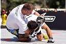 RIO DE JANEIRO, BRAZIL - OCTOBER 10:  Fabio Maldonado works out for fans and media during an open training session ahead of UFC 153 at Arcos da Lapa: Praca Cardeal Camara on October 10, 2012 in Rio de Janeiro, Brazil.  (Photo by Josh Hedges/Zuffa LLC/Zuffa LLC via Getty Images)