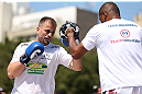 RIO DE JANEIRO, BRAZIL - OCTOBER 10:  Fabio Maldonado works out for fans and media during an open training session ahead of UFC 153 at Arcos da Lapa: Praca Cardeal Camara on October 10, 2012 in Rio de Janeiro, Brazil.  (Photo by Josh Hedges/Zuffa LLC/Zuffa LLC via Getty Images)