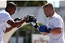 RIO DE JANEIRO, BRAZIL - OCTOBER 10:  Fabio Maldonado works out for fans and media during an open training session ahead of UFC 153 at Arcos da Lapa: Praca Cardeal Camara on October 10, 2012 in Rio de Janeiro, Brazil.  (Photo by Josh Hedges/Zuffa LLC/Zuffa LLC via Getty Images)
