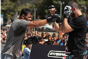 RIO DE JANEIRO, BRAZIL - OCTOBER 10:  Antonio Rodrigo "Minotauro" Nogeuira works out for fans and media during an open training session ahead of UFC 153 at Arcos da Lapa: Praca Cardeal Camara on October 10, 2012 in Rio de Janeiro, Brazil.  (Photo by Josh Hedges/Zuffa LLC/Zuffa LLC via Getty Images)