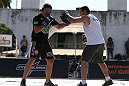RIO DE JANEIRO, BRAZIL - OCTOBER 10:  Glover Teixeira works out for fans and media during an open training session ahead of UFC 153 at Arcos da Lapa: Praca Cardeal Camara on October 10, 2012 in Rio de Janeiro, Brazil.  (Photo by Josh Hedges/Zuffa LLC/Zuffa LLC via Getty Images)