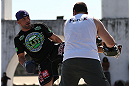 RIO DE JANEIRO, BRAZIL - OCTOBER 10:  Glover Teixeira works out for fans and media during an open training session ahead of UFC 153 at Arcos da Lapa: Praca Cardeal Camara on October 10, 2012 in Rio de Janeiro, Brazil.  (Photo by Josh Hedges/Zuffa LLC/Zuffa LLC via Getty Images)