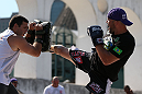 RIO DE JANEIRO, BRAZIL - OCTOBER 10:  Glover Teixeira works out for fans and media during an open training session ahead of UFC 153 at Arcos da Lapa: Praca Cardeal Camara on October 10, 2012 in Rio de Janeiro, Brazil.  (Photo by Josh Hedges/Zuffa LLC/Zuffa LLC via Getty Images)