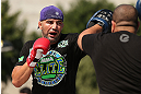 RIO DE JANEIRO, BRAZIL - OCTOBER 10:  Glover Teixeira works out for fans and media during an open training session ahead of UFC 153 at Arcos da Lapa: Praca Cardeal Camara on October 10, 2012 in Rio de Janeiro, Brazil.  (Photo by Josh Hedges/Zuffa LLC/Zuffa LLC via Getty Images)