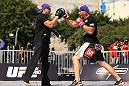 RIO DE JANEIRO, BRAZIL - OCTOBER 10:  Glover Teixeira works out for fans and media during an open training session ahead of UFC 153 at Arcos da Lapa: Praca Cardeal Camara on October 10, 2012 in Rio de Janeiro, Brazil.  (Photo by Josh Hedges/Zuffa LLC/Zuffa LLC via Getty Images)