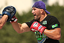 RIO DE JANEIRO, BRAZIL - OCTOBER 10:  Glover Teixeira works out for fans and media during an open training session ahead of UFC 153 at Arcos da Lapa: Praca Cardeal Camara on October 10, 2012 in Rio de Janeiro, Brazil.  (Photo by Josh Hedges/Zuffa LLC/Zuffa LLC via Getty Images)
