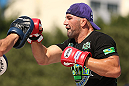 RIO DE JANEIRO, BRAZIL - OCTOBER 10:  Glover Teixeira works out for fans and media during an open training session ahead of UFC 153 at Arcos da Lapa: Praca Cardeal Camara on October 10, 2012 in Rio de Janeiro, Brazil.  (Photo by Josh Hedges/Zuffa LLC/Zuffa LLC via Getty Images)