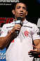 RIO DE JANEIRO, BRAZIL - OCTOBER 12:  Jose Aldo interacts with fans during a Q&A session before the UFC 153 weigh in at HSBC Arena on October 12, 2012 in Rio de Janeiro, Brazil.  (Photo by Josh Hedges/Zuffa LLC/Zuffa LLC via Getty Images)
