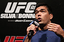 RIO DE JANEIRO, BRAZIL - OCTOBER 12:  Lyoto Machida interacts with fans during a Q&A session before the UFC 153 weigh in at HSBC Arena on October 12, 2012 in Rio de Janeiro, Brazil.  (Photo by Josh Hedges/Zuffa LLC/Zuffa LLC via Getty Images)