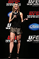 RIO DE JANEIRO, BRAZIL - OCTOBER 12:  UFC reporter Paula Sack hosts a Q&A session with fighters Lyoto Machida and Jose Aldo before the UFC 153 weigh in at HSBC Arena on October 12, 2012 in Rio de Janeiro, Brazil.  (Photo by Josh Hedges/Zuffa LLC/Zuffa LLC via Getty Images)