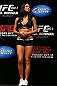 RIO DE JANEIRO, BRAZIL - OCTOBER 12:  UFC Octagon Girl Arianny Celeste stands on stage during the UFC 153 weigh in at HSBC Arena on October 12, 2012 in Rio de Janeiro, Brazil.  (Photo by Josh Hedges/Zuffa LLC/Zuffa LLC via Getty Images)