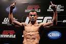 RIO DE JANEIRO, BRAZIL - OCTOBER 12:  Gleison Tibau weighs in during the UFC 153 weigh in at HSBC Arena on October 12, 2012 in Rio de Janeiro, Brazil.  (Photo by Josh Hedges/Zuffa LLC/Zuffa LLC via Getty Images)