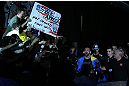 RIO DE JANEIRO, BRAZIL - OCTOBER 13:  Reza Madadi enters the arena before his lightweight fight against Cristiano Marcello at UFC 153 inside HSBC Arena on October 13, 2012 in Rio de Janeiro, Brazil.  (Photo by Josh Hedges/Zuffa LLC/Zuffa LLC via Getty Images)