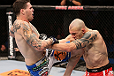 RIO DE JANEIRO, BRAZIL - OCTOBER 13:  (L-R) Chris Camozzi delivers a knee strike against Luiz Cane during their middleweight fight at UFC 153 inside HSBC Arena on October 13, 2012 in Rio de Janeiro, Brazil.  (Photo by Josh Hedges/Zuffa LLC/Zuffa LLC via Getty Images)