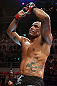 RIO DE JANEIRO, BRAZIL - OCTOBER 13:  Sergio Moraes reacts after defeating Renee Forte during their welterweight fight at UFC 153 inside HSBC Arena on October 13, 2012 in Rio de Janeiro, Brazil.  (Photo by Josh Hedges/Zuffa LLC/Zuffa LLC via Getty Images)