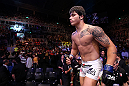 RIO DE JANEIRO, BRAZIL - OCTOBER 13:  Erick Silva enters the Octagon before his welterweight fight against Jon Fitch at UFC 153 inside HSBC Arena on October 13, 2012 in Rio de Janeiro, Brazil.  (Photo by Josh Hedges/Zuffa LLC/Zuffa LLC via Getty Images)