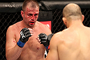 RIO DE JANEIRO, BRAZIL - OCTOBER 13:  (L-R) Fabio Maldonado squares off with Glover Teixeira during their light heavyweight fight at UFC 153 inside HSBC Arena on October 13, 2012 in Rio de Janeiro, Brazil.  (Photo by Josh Hedges/Zuffa LLC/Zuffa LLC via Getty Images)