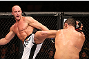 RIO DE JANEIRO, BRAZIL - OCTOBER 13:  (L-R) Dave Herman kicks Antonio Rodrigo "Minotauro" Nogeuira during their heavyweight fight at UFC 153 inside HSBC Arena on October 13, 2012 in Rio de Janeiro, Brazil.  (Photo by Josh Hedges/Zuffa LLC/Zuffa LLC via Getty Images)