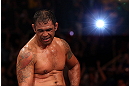 RIO DE JANEIRO, BRAZIL - OCTOBER 13:  Antonio Rodrigo "Minotauro" Nogeuira reacts after defeating Dave Herman during their heavyweight fight at UFC 153 inside HSBC Arena on October 13, 2012 in Rio de Janeiro, Brazil.  (Photo by Josh Hedges/Zuffa LLC/Zuffa LLC via Getty Images)
