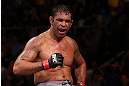 RIO DE JANEIRO, BRAZIL - OCTOBER 13:  Antonio Rodrigo "Minotauro" Nogeuira reacts after defeating Dave Herman during their heavyweight fight at UFC 153 inside HSBC Arena on October 13, 2012 in Rio de Janeiro, Brazil.  (Photo by Josh Hedges/Zuffa LLC/Zuffa LLC via Getty Images)