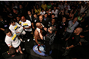 RIO DE JANEIRO, BRAZIL - OCTOBER 13:  Anderson Silva prepares to enter the Octagon before his light heavyweight fight against Stephan Bonnar at UFC 153 inside HSBC Arena on October 13, 2012 in Rio de Janeiro, Brazil.  (Photo by Josh Hedges/Zuffa LLC/Zuffa LLC via Getty Images)