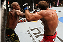 RIO DE JANEIRO, BRAZIL - OCTOBER 13:  (L-R) Anderson Silva punches Stephan Bonnar during their light heavyweight fight at UFC 153 inside HSBC Arena on October 13, 2012 in Rio de Janeiro, Brazil.  (Photo by Josh Hedges/Zuffa LLC/Zuffa LLC via Getty Images)