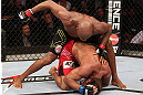 RIO DE JANEIRO, BRAZIL - OCTOBER 13:  (L-R) Anderson Silva punches Stephan Bonnar during their light heavyweight fight at UFC 153 inside HSBC Arena on October 13, 2012 in Rio de Janeiro, Brazil.  (Photo by Josh Hedges/Zuffa LLC/Zuffa LLC via Getty Images)