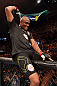 RIO DE JANEIRO, BRAZIL - OCTOBER 13:  Anderson Silva reacts after his TKO victory over Stephan Bonnar during their light heavyweight fight at UFC 153 inside HSBC Arena on October 13, 2012 in Rio de Janeiro, Brazil.  (Photo by Josh Hedges/Zuffa LLC/Zuffa LLC via Getty Images)