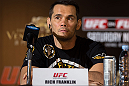 HONG KONG - NOVEMBER 07:  Rich Franklin speaks during a UFC press conference at Harbour City Mall on November 7, 2012 in Hong Kong, Hong Kong.  (Photo by Josh Hedges/Zuffa LLC/Zuffa LLC via Getty Images)