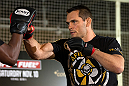 HONG KONG - NOVEMBER 07:  Rich Franklin works out for media and fans during a UFC open workout session at Harbour City Mall on November 7, 2012 in Hong Kong, Hong Kong.  (Photo by Josh Hedges/Zuffa LLC/Zuffa LLC via Getty Images)