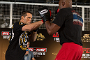 HONG KONG - NOVEMBER 07:  Rich Franklin works out for media and fans during a UFC open workout session at Harbour City Mall on November 7, 2012 in Hong Kong, Hong Kong.  (Photo by Josh Hedges/Zuffa LLC/Zuffa LLC via Getty Images)