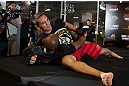 HONG KONG - NOVEMBER 07:  Rich Franklin works out for media and fans during a UFC open workout session at Harbour City Mall on November 7, 2012 in Hong Kong, Hong Kong.  (Photo by Josh Hedges/Zuffa LLC/Zuffa LLC via Getty Images)