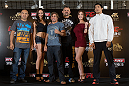 HONG KONG - NOVEMBER 07:  UFC fighters and Octagon girls pose for photos during a UFC press conference at Harbour City Mall on November 7, 2012 in Hong Kong, Hong Kong.  (Photo by Josh Hedges/Zuffa LLC/Zuffa LLC via Getty Images)
