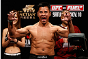 MACAU, MACAU - NOVEMBER 09:  Cung Le makes weight during the UFC Macau weigh in at Cotai Arena on November 9, 2012 in Macau, Macau.  (Photo by Josh Hedges/Zuffa LLC/Zuffa LLC via Getty Images)