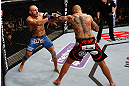 MACAU, MACAU - NOVEMBER 10: (R-L) Thiago Silva punches Stanislav Nedkov during their light heavyweight bout at the UFC Macao event inside CotaiArena on November 10, 2012 in Macau, Macau. (Photo by Josh Hedges/Zuffa LLC/Zuffa LLC via Getty Images)