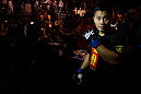MACAU, MACAU - NOVEMBER 10:  Cung Le exits the arena after knocking out Rich Franklin during their middleweight bout at the UFC Macao event inside CotaiArena on November 10, 2012 in Macau, Macau.  (Photo by Josh Hedges/Zuffa LLC/Zuffa LLC via Getty Images)