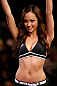 MACAU, MACAU - NOVEMBER 10: UFC Octagon Girl Jessica Cambensy introduces a round at the UFC Macao event inside CotaiArena on November 10, 2012 in Macau, Macau. (Photo by Josh Hedges/Zuffa LLC/Zuffa LLC via Getty Images)
