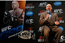 MONTREAL, CANADA - NOVEMBER 14:  Georges St-Pierre interacts with media and fans during the final pre-fight press conference ahead of UFC 154 at New City Gas on November 14, 2012 in Montreal, Quebec, Canada.  (Photo by Josh Hedges/Zuffa LLC/Zuffa LLC via Getty Images)