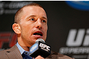 MONTREAL, CANADA - NOVEMBER 14:  Georges St-Pierre interacts with media and fans during the final pre-fight press conference ahead of UFC 154 at New City Gas on November 14, 2012 in Montreal, Quebec, Canada.  (Photo by Josh Hedges/Zuffa LLC/Zuffa LLC via Getty Images)