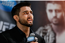 MONTREAL, CANADA - NOVEMBER 14:  Carlos Condit interacts with media and fans during the final pre-fight press conference ahead of UFC 154 at New City Gas on November 14, 2012 in Montreal, Quebec, Canada.  (Photo by Josh Hedges/Zuffa LLC/Zuffa LLC via Getty Images)