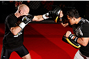 MONTREAL, CANADA - NOVEMBER 15:  ]Martin Kampmann works out for media and fans during an open training session ahead of UFC 154 at New City Gas on November 15, 2012 in Montreal, Quebec, Canada.  (Photo by Josh Hedges/Zuffa LLC/Zuffa LLC via Getty Images)