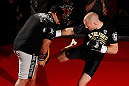 MONTREAL, CANADA - NOVEMBER 15:  ]Martin Kampmann works out for media and fans during an open training session ahead of UFC 154 at New City Gas on November 15, 2012 in Montreal, Quebec, Canada.  (Photo by Josh Hedges/Zuffa LLC/Zuffa LLC via Getty Images)