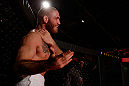 MONTREAL, CANADA - NOVEMBER 15:  Tom Lawlor performs a sumo workout routine for media and fans during an open training session ahead of UFC 154 at New City Gas on November 15, 2012 in Montreal, Quebec, Canada.  (Photo by Josh Hedges/Zuffa LLC/Zuffa LLC via Getty Images)